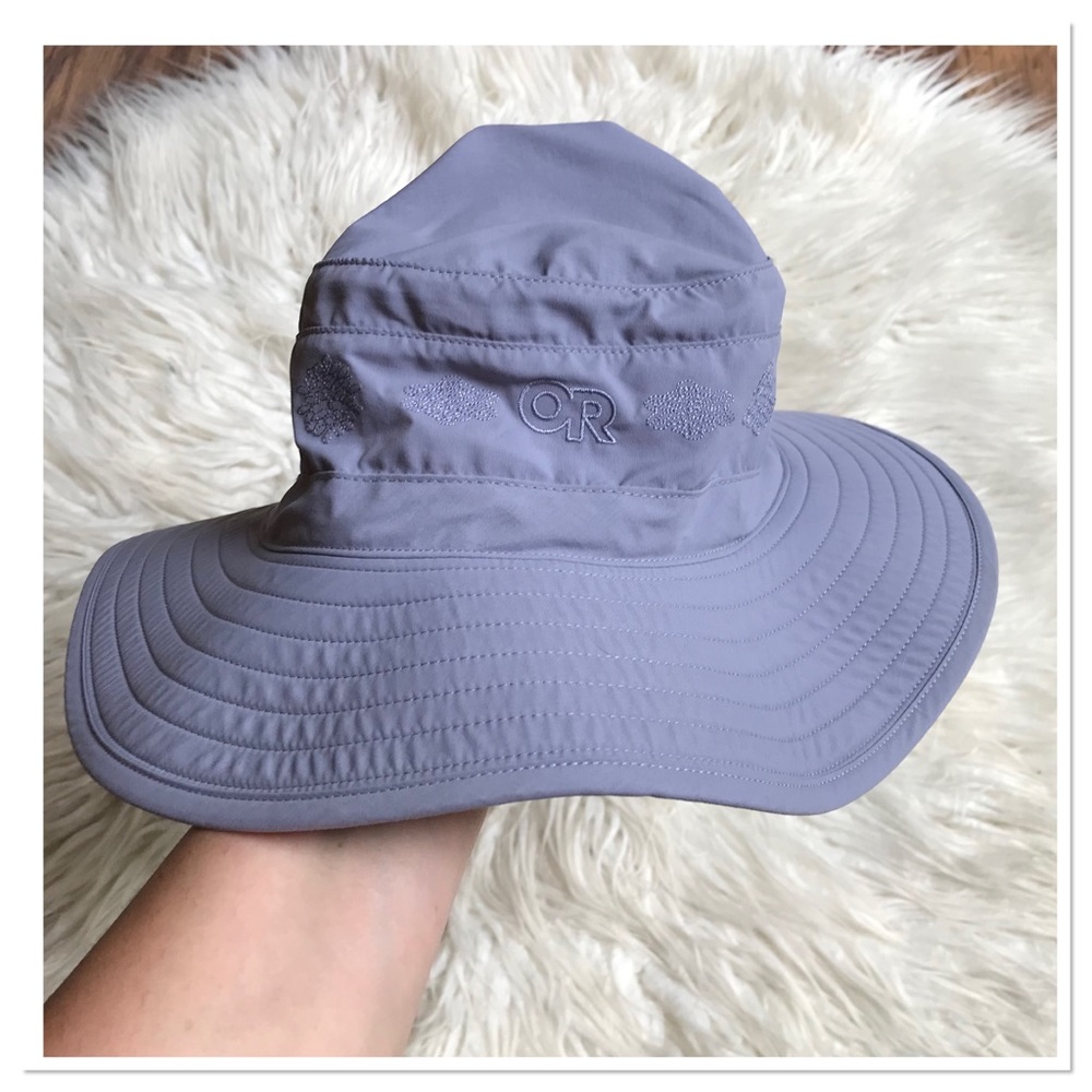 Outdoor Research Women’s Solar Roller Sun Hat In Haze Rice Embroidery Size XL